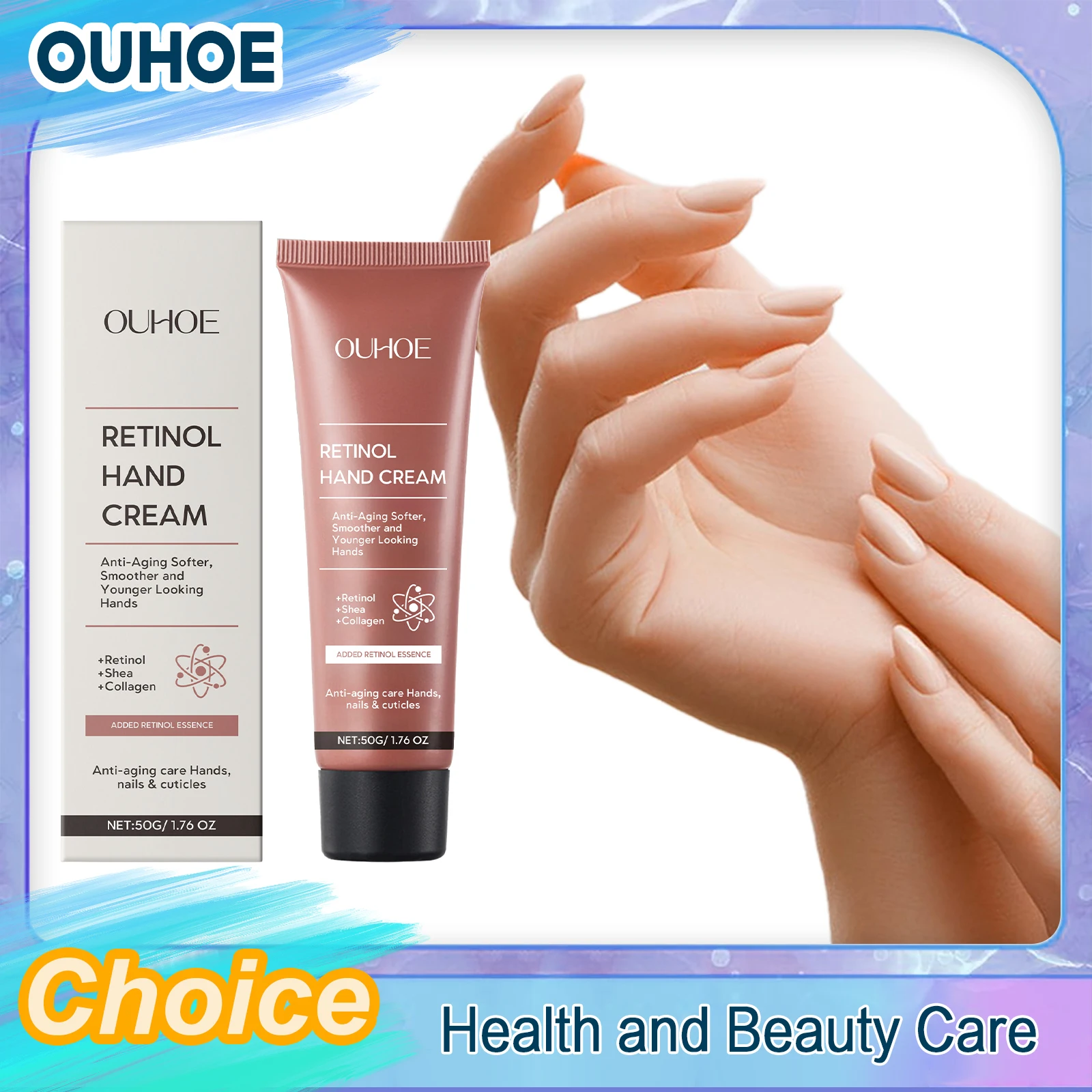 Crema de manos de Retinol Anti agrietamiento para evitar la sequedad, mejorar las líneas finas y ásperas, suavizar la reparación hidratante, crema de manos antienvejecimiento
