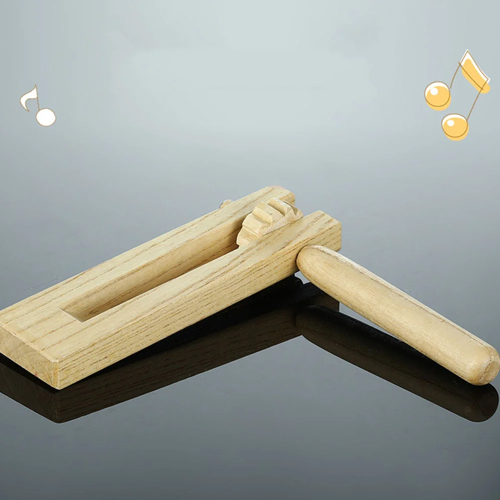 2 Pcs Soundboard Wooden Percussion Puzzle Toy Shine Castanets for Children Kids Spinning Toys