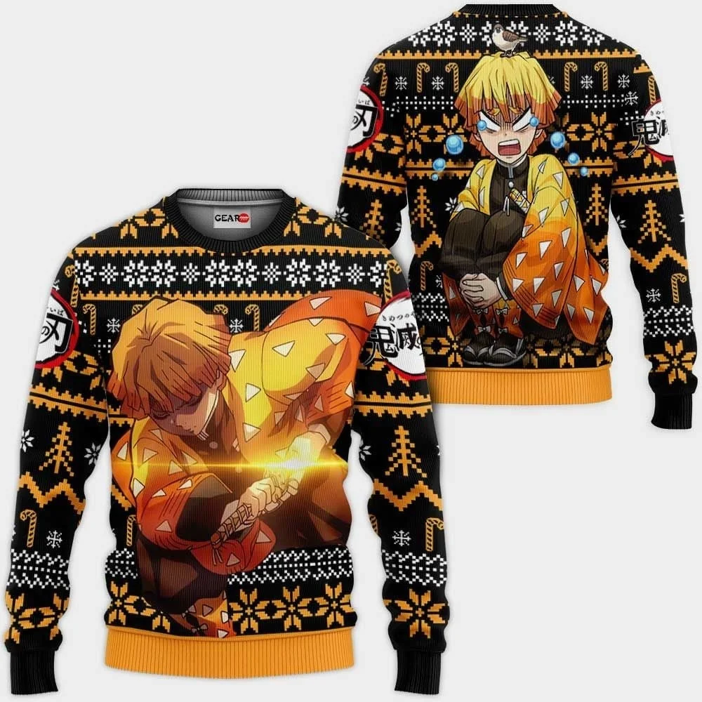 25/26Nieuwe Anime Bandai Devil Killer Series Kerst Lelijk Schattig Straat Plus Size Mannen en Vrouwen Herfst/Winter Nieuwe Ronde Hals Hoodie