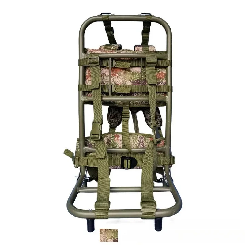 Aluminum Alloy Heavy Load Carrying Portable Folding Mountaineering Camping Hiking Outdoor Hunting Rescue Backpack Frame 60Kg