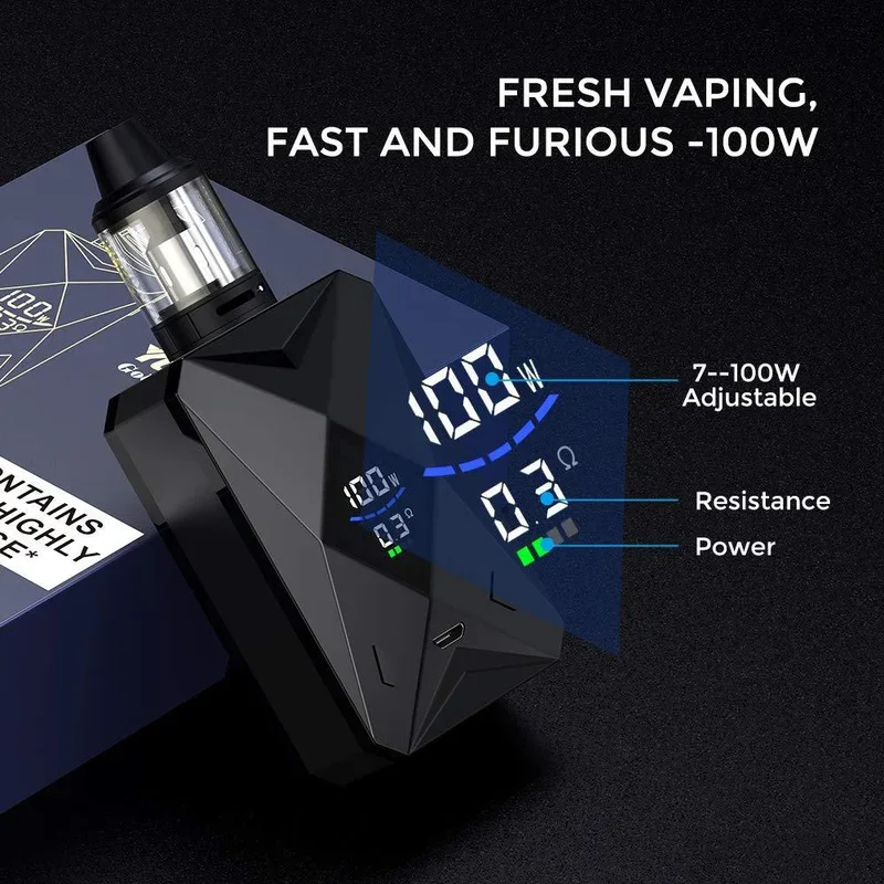 

Electronic Cigarette M6 100W Box Mod vape Vaper Kit built-in Battery OLED Screen 4ml Atomizer Vaporizer Vapor E Cigaretter