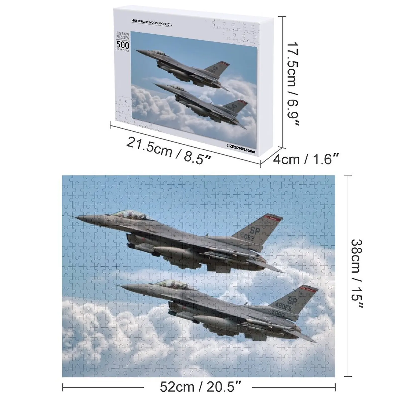 F16 Fighting Falcon Warhawks Puzzle Cadeaux personnalisés Nom en bois personnalisé Jouet personnalisé Puzzle personnalisé
