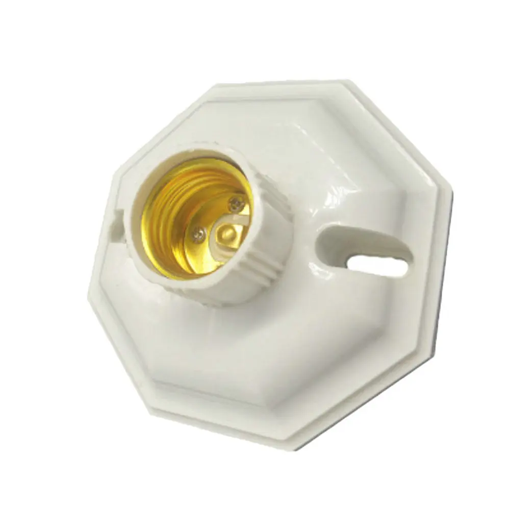 

E27 Screw Lamp Holder Octagon Body 250V 6A Wear-Resistant Light Base Easy Install for Home Living Room Office Lamp Holder