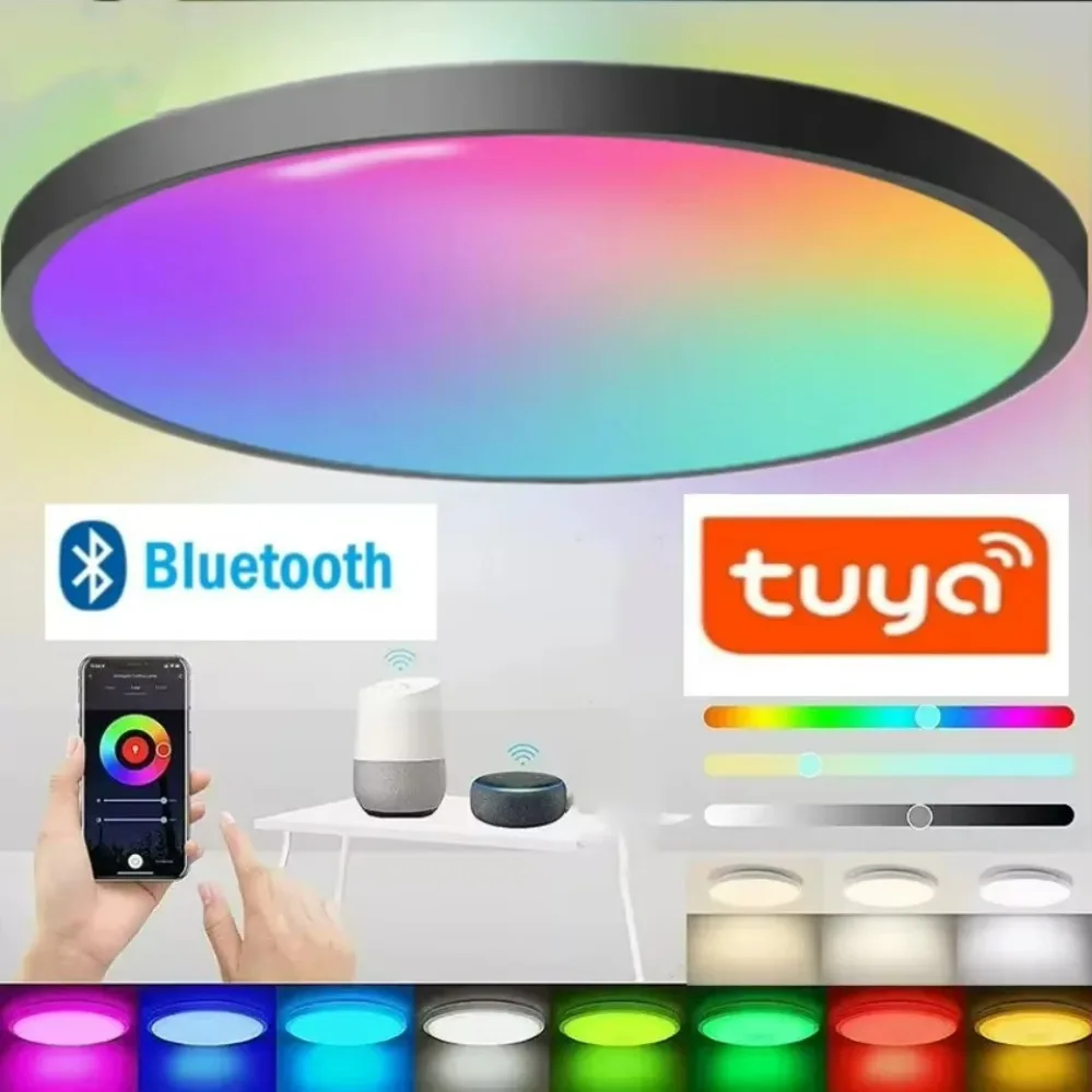 

Tuya Bluetooth Smart Ceiling Lights 25W Led Ceiling Lamp RGBCW Led Work With Alexa Google Home Voice Control Smart APP Dimming