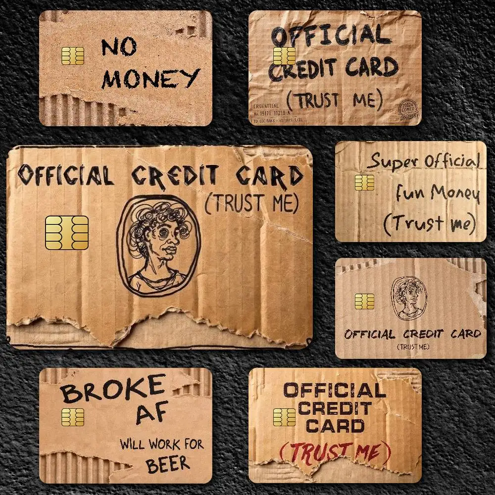 Broken Paper Shell Credit Card Skin Stickers For Bank Card Bus Metro Card Sticker Waterproof Gift
