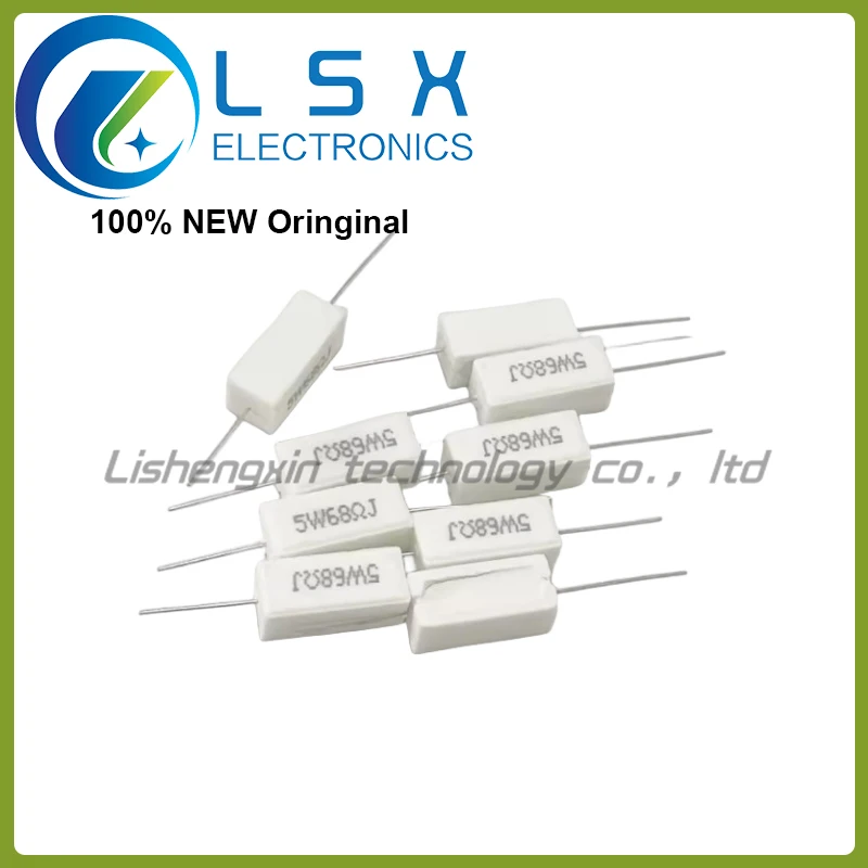 10pcs 5W 5% Cement Resistor Power Resistance 0.1 ~ 10K 0.1R 0.5R 1R 10R 100R 0.22 0.33 0.5 1 2 5 8 10 15 20 25 30 100 1K 10K ohm