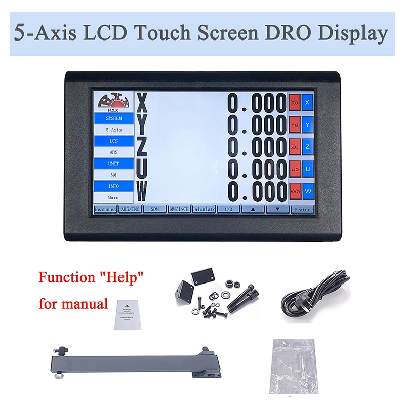 15 Languages LCD DRO Touch Screen 1 Axis 2 Axis 3 Axis 4 Axis 5 Axis for Automation of Lathe Mill Grinder and Linear Scale Ruler