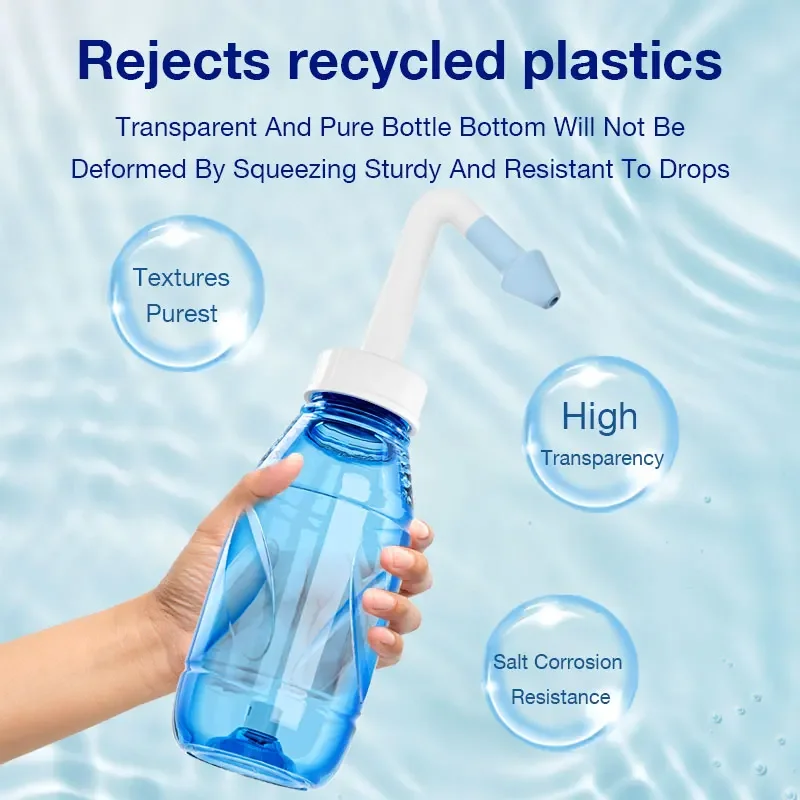 300ML Neus Wassen Sinusitis Neus Cleaner voor Volwassenen Kind Allergische Rhinitis Behandeling Neusdouche Neti Pot Neus Schoonmaken tool