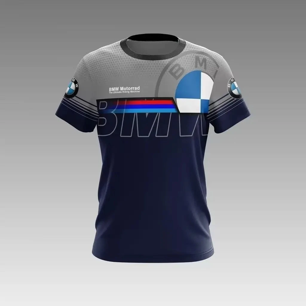 

Fashion New BMW Motorcycle Summer Racing 3D T-shirt Men's T-shirt BMW Fashion Sweat Absorbing Breathable Quick Drying T-shirt
