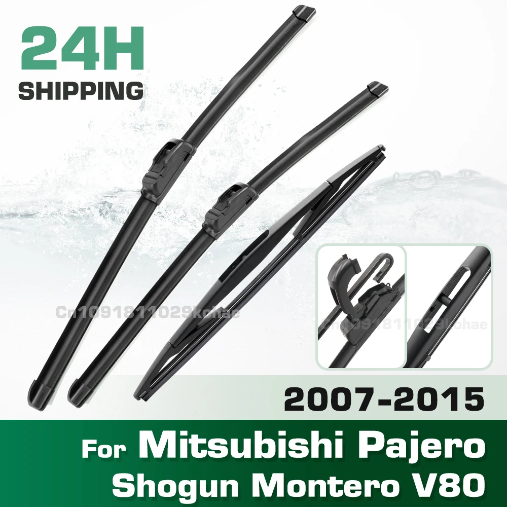 

GREATROAD Wiper LHD&RHD Front & Rear Wiper Blades Set For Mitsubishi Pajero Shogun Montero V80 2007 - 2015 Windshield Windscreen