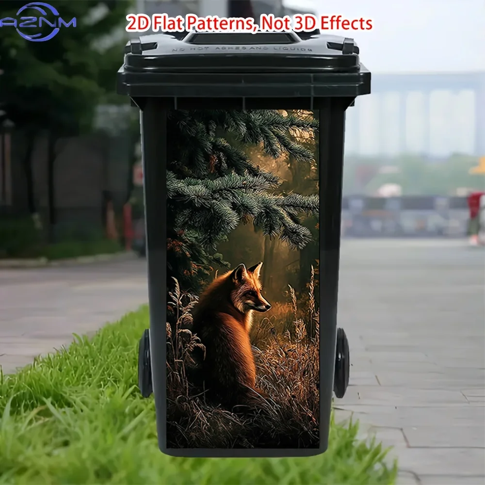 of Stickers Featuring a Majestic Fox Design - Self-Adhesive And Easy to Install Without Tools, Suitable for Trash Cans, Kitche
