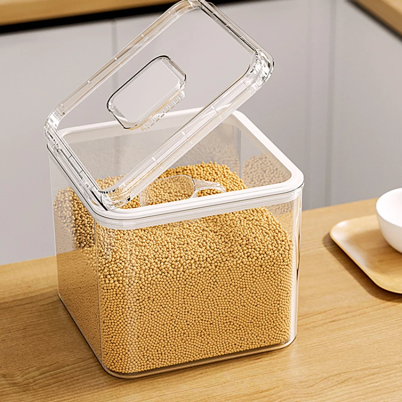 5kg Airtight Cereal Storage Container Moistureproof Insect Proof Rice Bucket Food Storage Box Plastic Transparent Sealed Tank