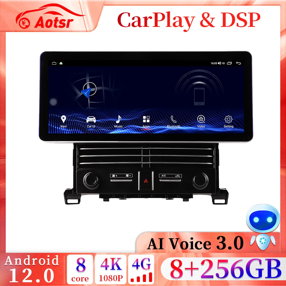 

Автомобильный радиоприемник CarPlay 4G WIFI BT 12,3, 5,0 дюйма, Android 11, для Toyota Alphard 20 2007-2014, GPS-навигация, мультимедийный плеер, головное устройство