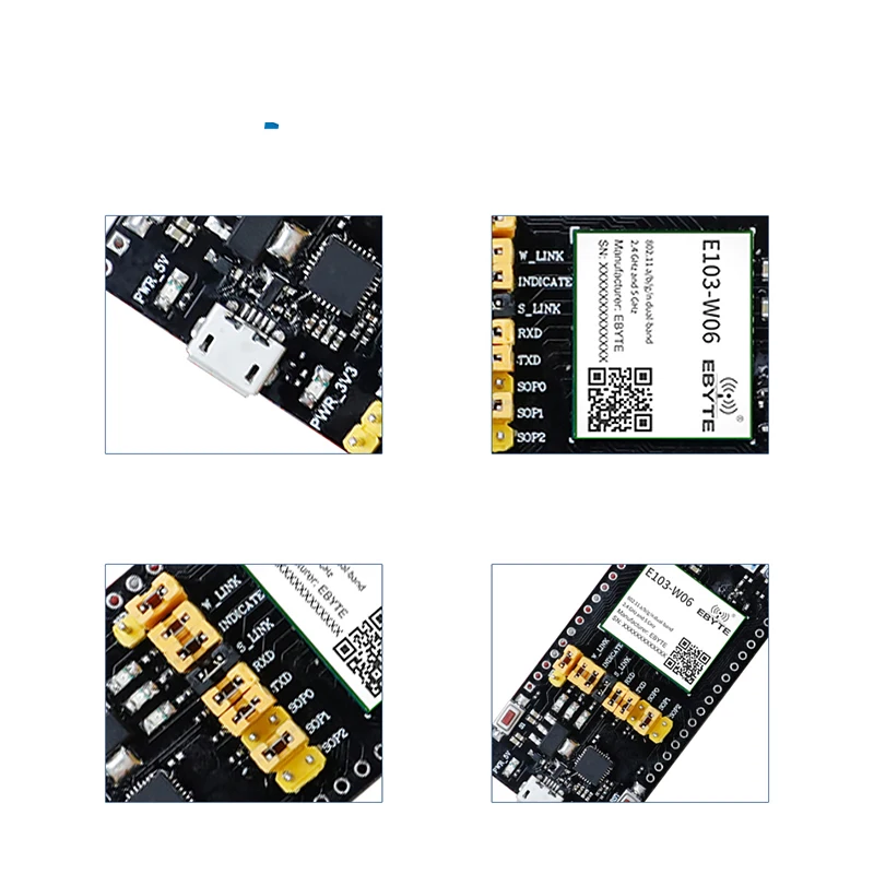 Testador de porta serial do módulo sem fio WiFi, CC3235, 2,4 GHz, 5,8 GHz, 18dBm, E103-W06-TB, MQTT, HTTP, TCP, UDP