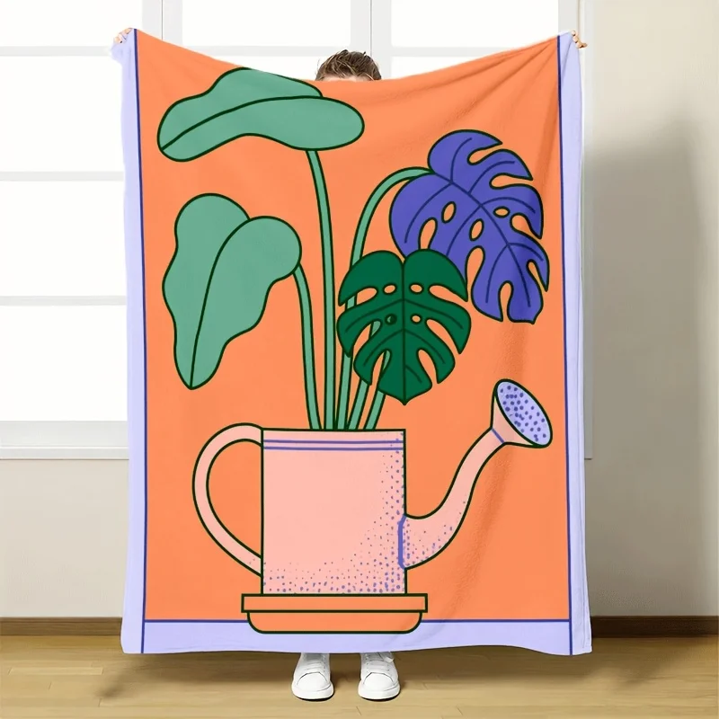 Tropical Leaf Blanket Throw Cozy Jungle Pattern Living Room Decor Queen Size  Tropical Leaf Blanket Throw Cozy Jungle Pattern Bo
