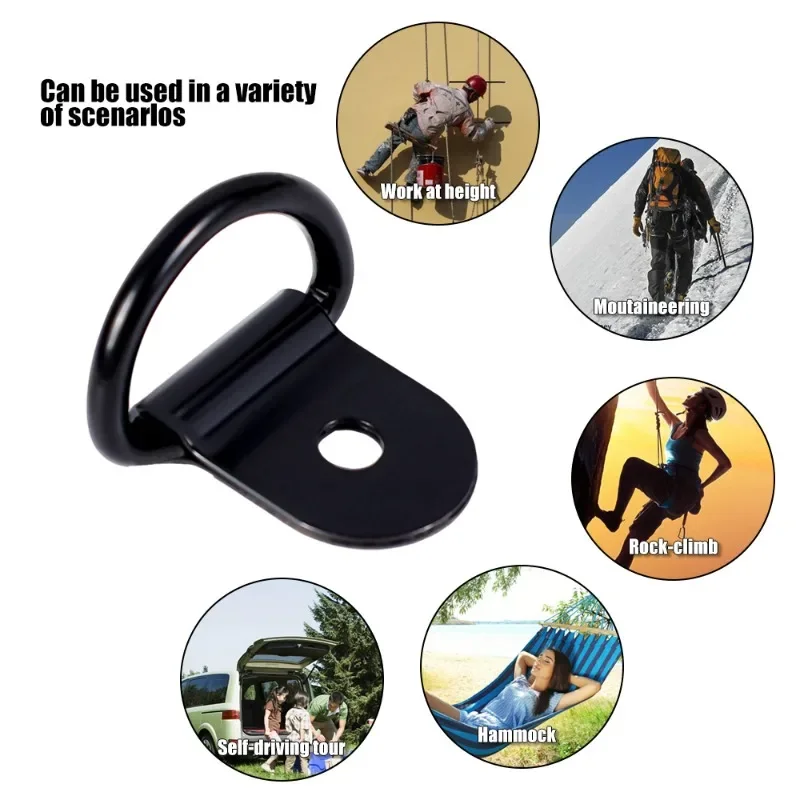 20/10pcs Stainless Steel D Shape Pull Hook Tie Down Anchors Ring Iron Cargo Tie Down Ring Car Truck Trailers RV Boat Accessories