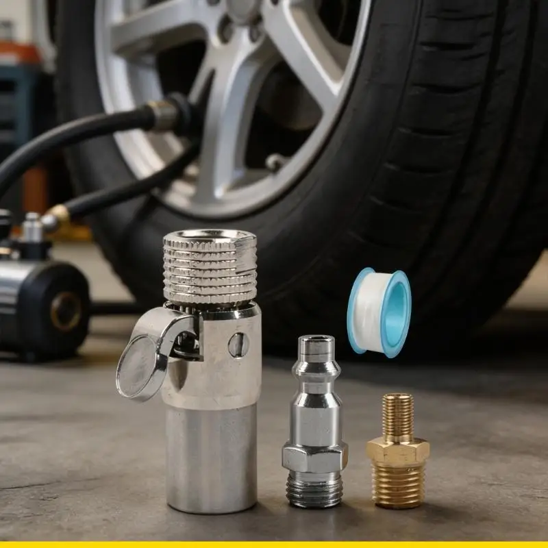SZCH High Flows Quick Connection Air Chuck For Car And Motorcycle Tire Inflation With Brass Construction And Secure Locking