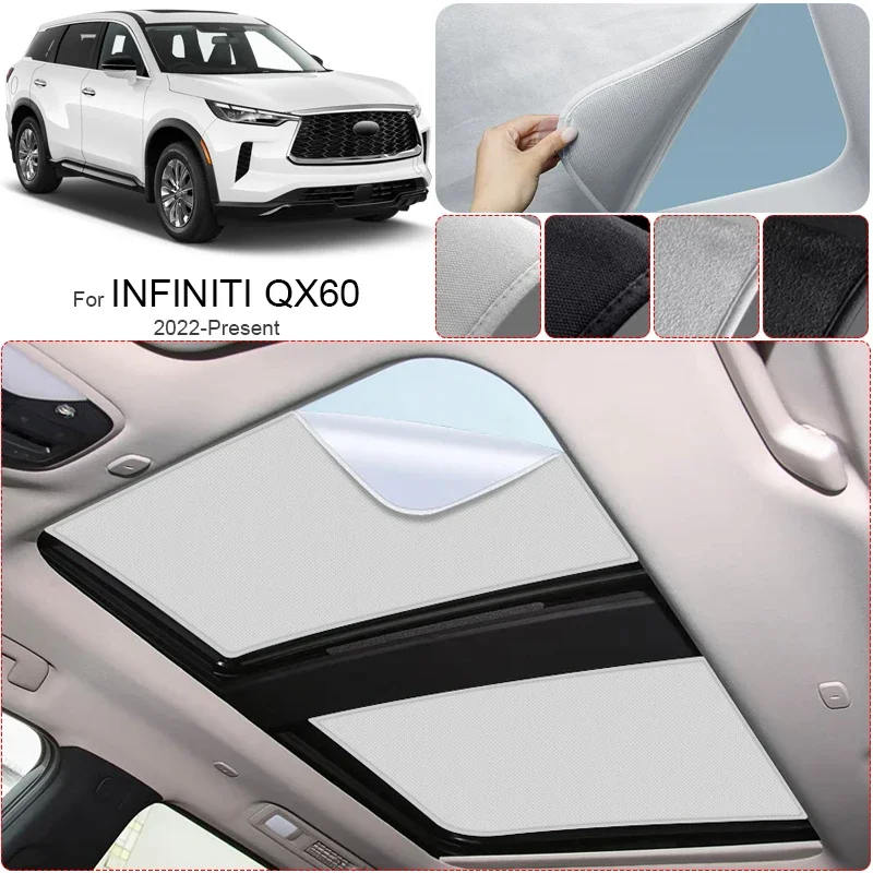 

Автомобильный замшевый тканевый коврик с защитой от УФ-излучения для Infiniti QX60 2022-наст. время, электростатическая адсорбция, солнцезащитный козырек для люка, теплоизоляция, защита от солнца