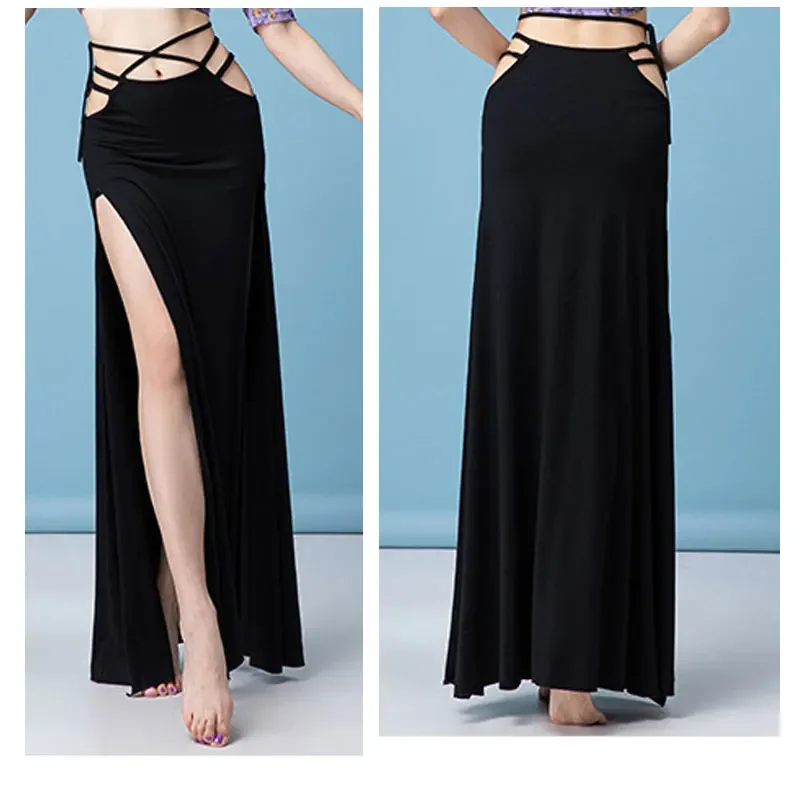 

Adult Spilt Side Pulling Belly Dancing Skirt Women Sexy Professional Dance Clothes Dress Female Maxi Long Spanish Costume