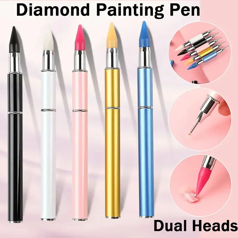 1Pc Heißer Verkauf Nagel Punktierung Diamant Stift Dual Kopf Runde Punkt Bohrer Stift Kristall Picking Wachs Picker Maniküre Werkzeuge zubehör