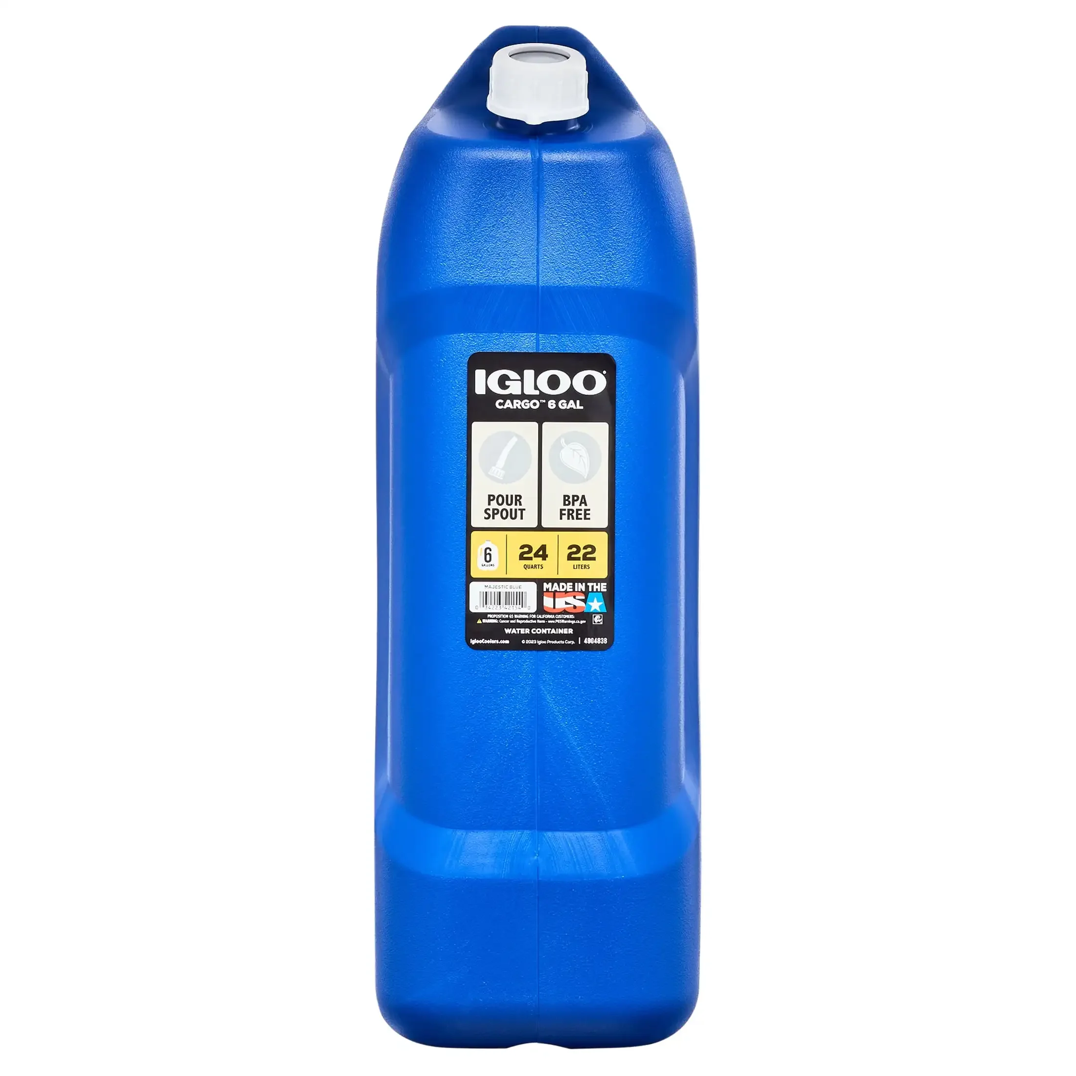 6 Gallon Camping Water Storage Container Blue, Portable Water Jug with Spigot for Outdoor Activities, Durable and Leakproof