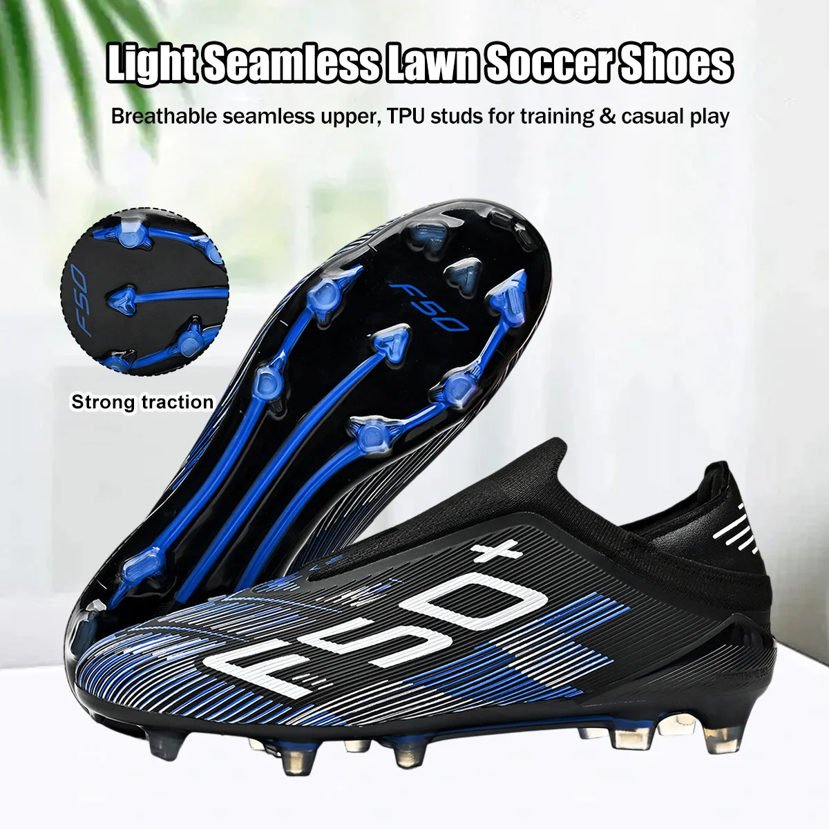 Adult AG FG Football Cleats Breathable PU High Traction Stud Design For Men Outdoor Pitch Football Match Workout Activities