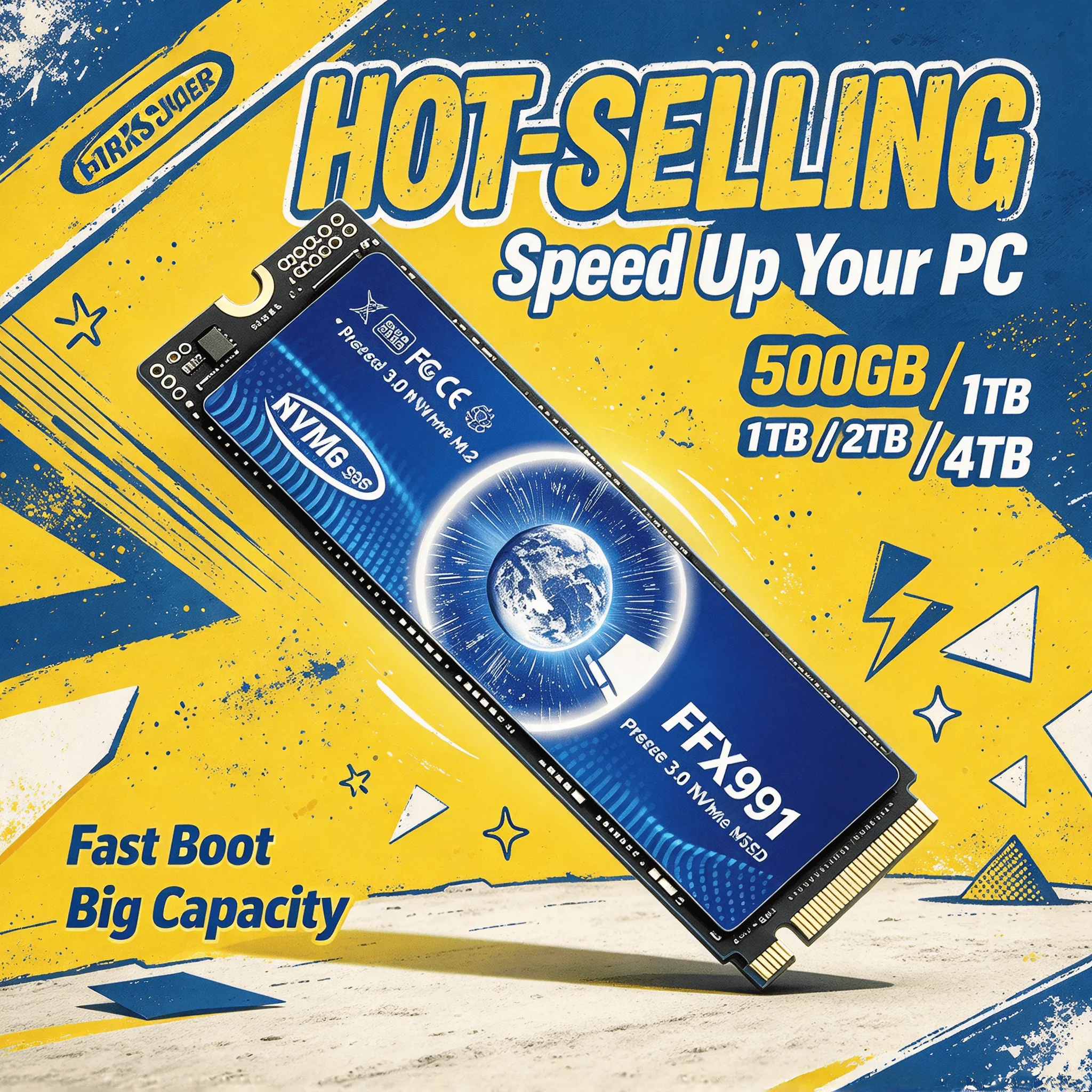 FFX991 M.2 NVMe SSD 500GB 1TB 2TB 4TB Internal Solid State Drive for Gaming Office PC Laptop High Speed Pro 3500MBs