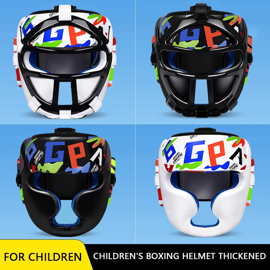 Children's Boxing helmet combat head mask head cover Sanda protective gear head cover crossbeam monkey face taekwondo