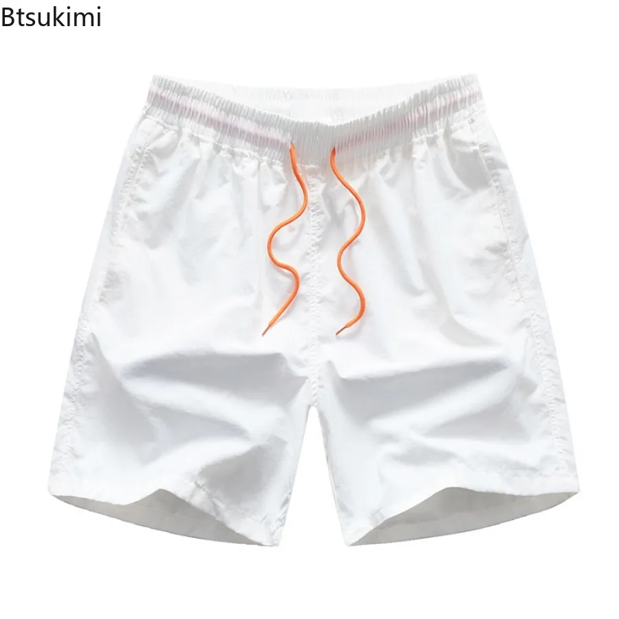 Summer Swimming Shorts Men Fashion Sport Breathable Elastic Waist Mesh Liner with Pocket Shorts Loose Beach Quick Drying Shorts