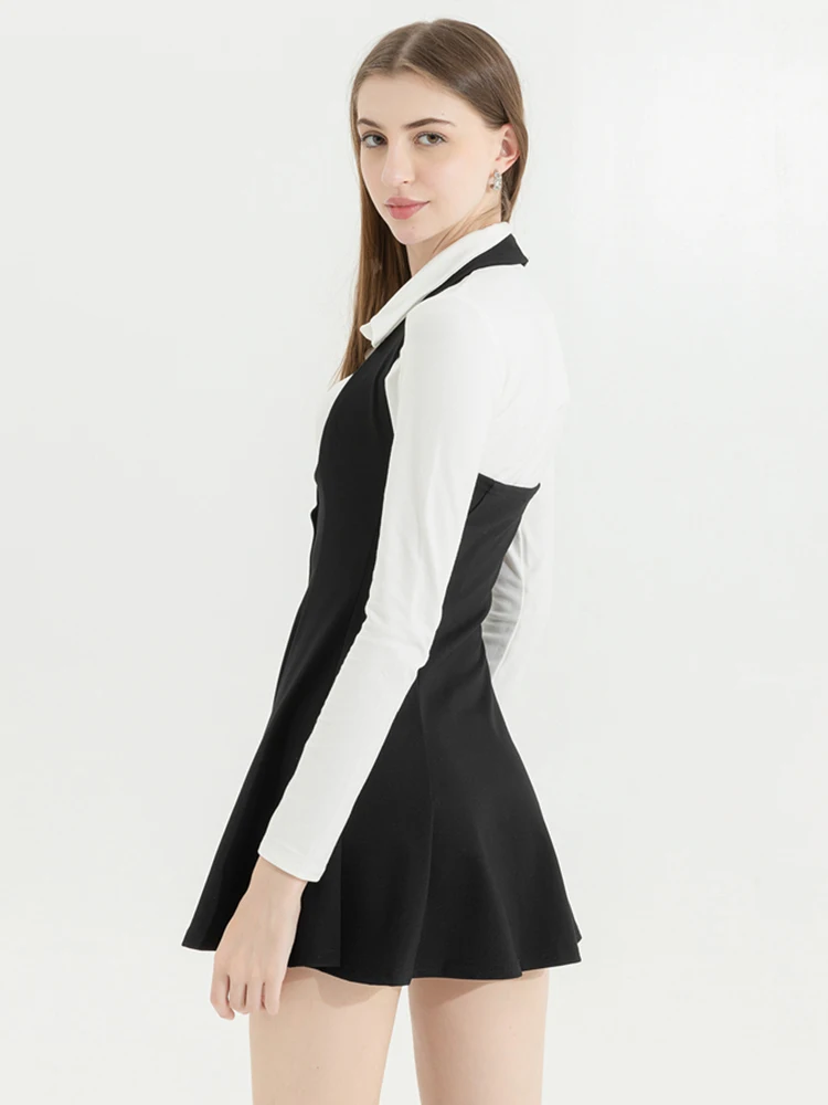 Korean Y2k Two Piece Sets Fall Outfits Office Women Skirt Sets Lapel Cardigan Crop Tops + Suspender Mini Skirt Elegante Clothes