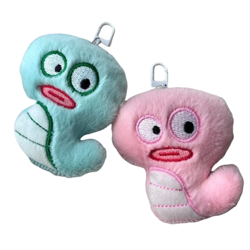 Playful Big Eyed Snake Plush Accessory Playful Cartoon Snake Pendant Keychain with Colors and Soft Texture