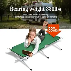 Camping Folding Bed Multifunctional Outdoor Tent Portable Iron Folding Cot Sleeping Bed for Hiking Travel Office Self Driving