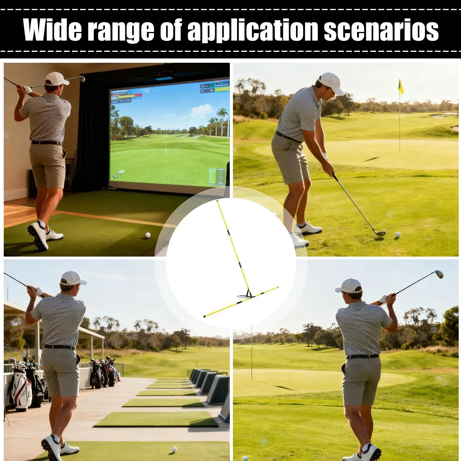 عصي الجولف محاذاة قضبان المدرب قضيب ممارسة الجولف العصي لممارسة التقطيع الداخلي ضرب الفناء الخلفي للمنزل