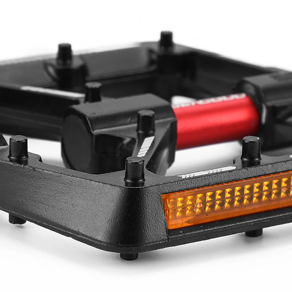 دواسات دراجة مسطحة مزدوجة تحمل DU مع دواسات دراجة خفيفة الوزن عاكسة من سبائك الألومنيوم بدواسات منصة الدراجة ملحقات الدراجة