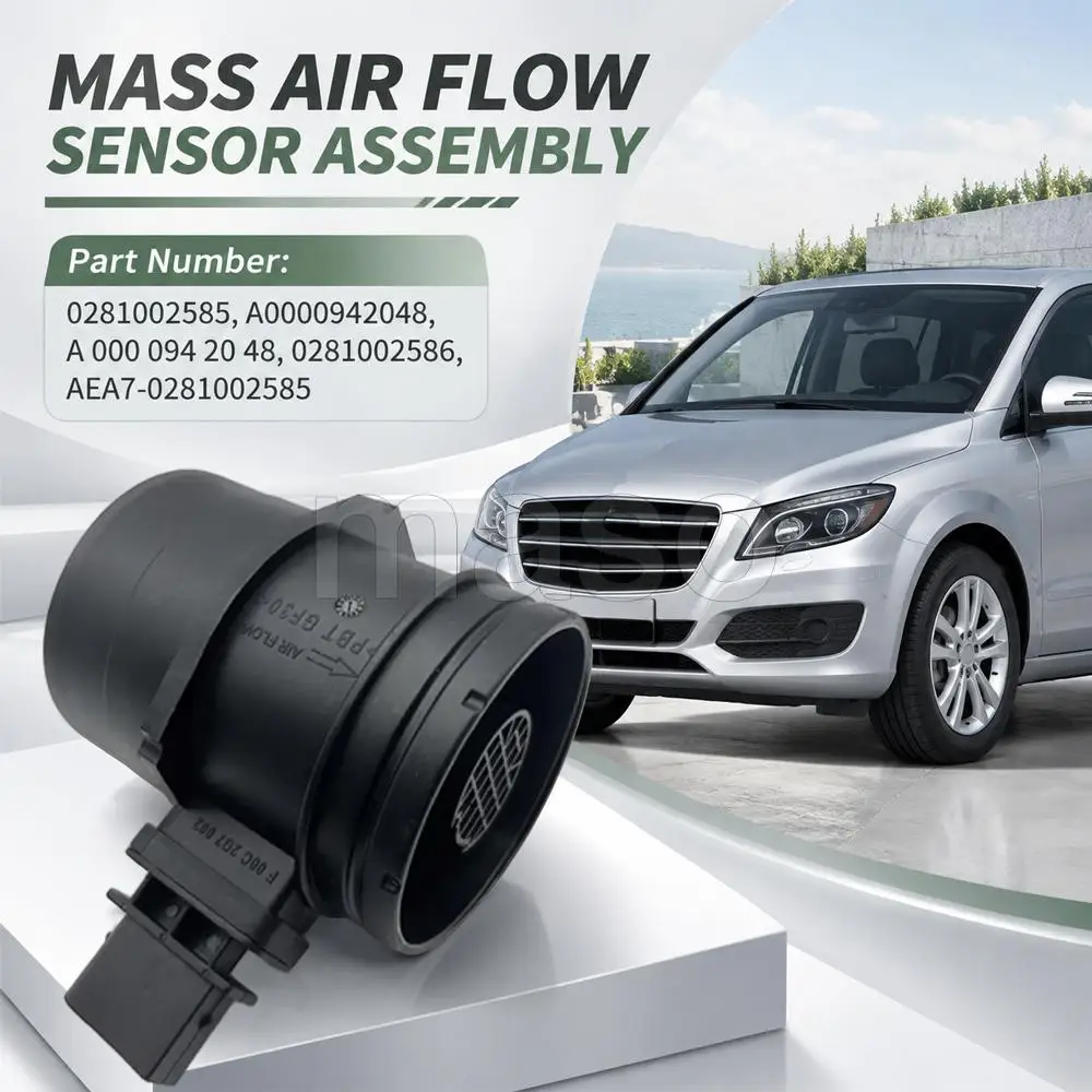 Mass Air Flow Sensor Assembly For Mercedes-Benz Viano W639 CDI 2.2 OM646.980 and OM646.982 2003-2010 0281002585 A0000942048