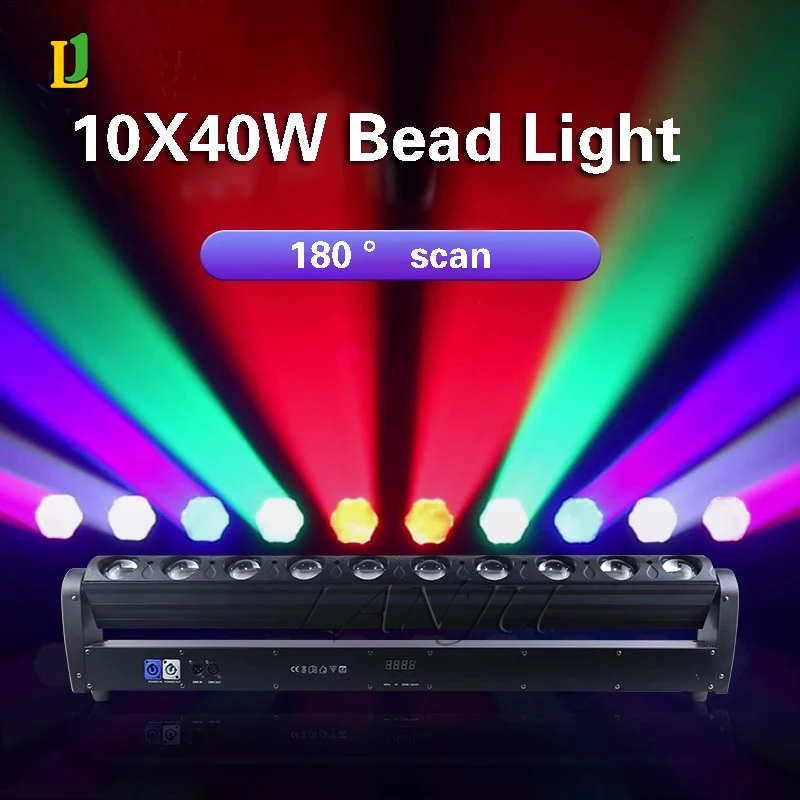 10x40W RGBW 4IN1 LED Beam Moving Head Light DMX512 Controlled DJ Projection Lights Bar Disco Party Wedding UV Wall Washer Lamp