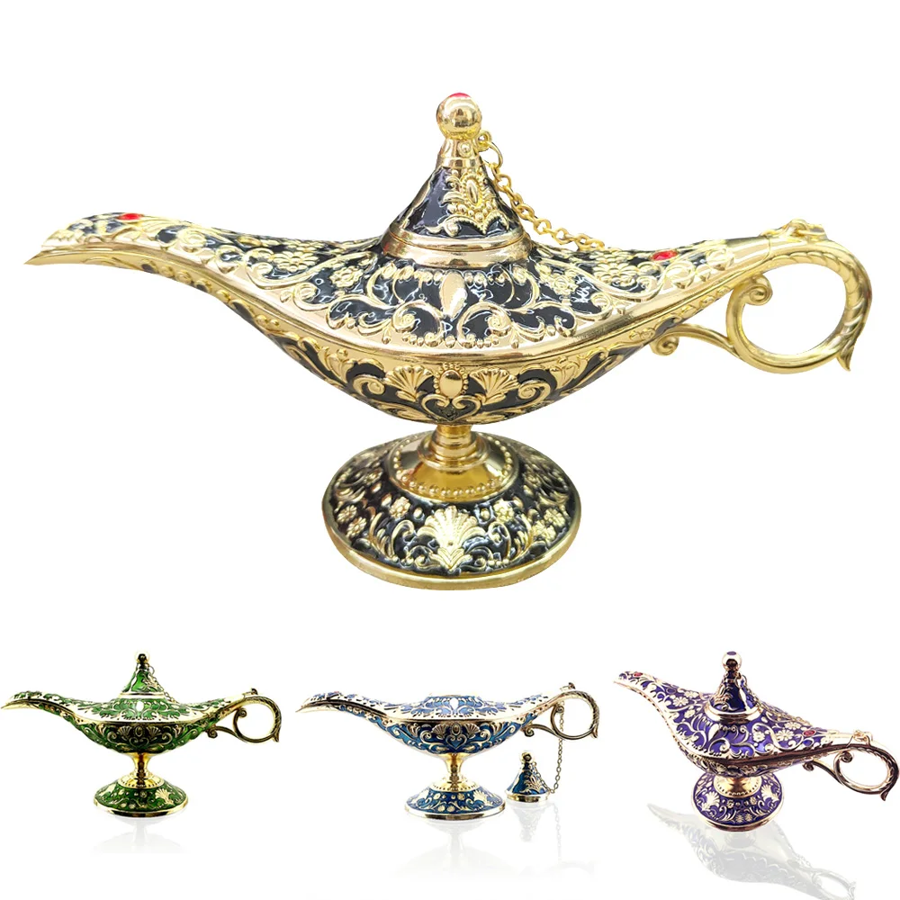 Aladdin Lamp Accessories Christmas Decoration  Tea Pot Decoration European Vintage Props Home Party Ornaments Figurine Halloween