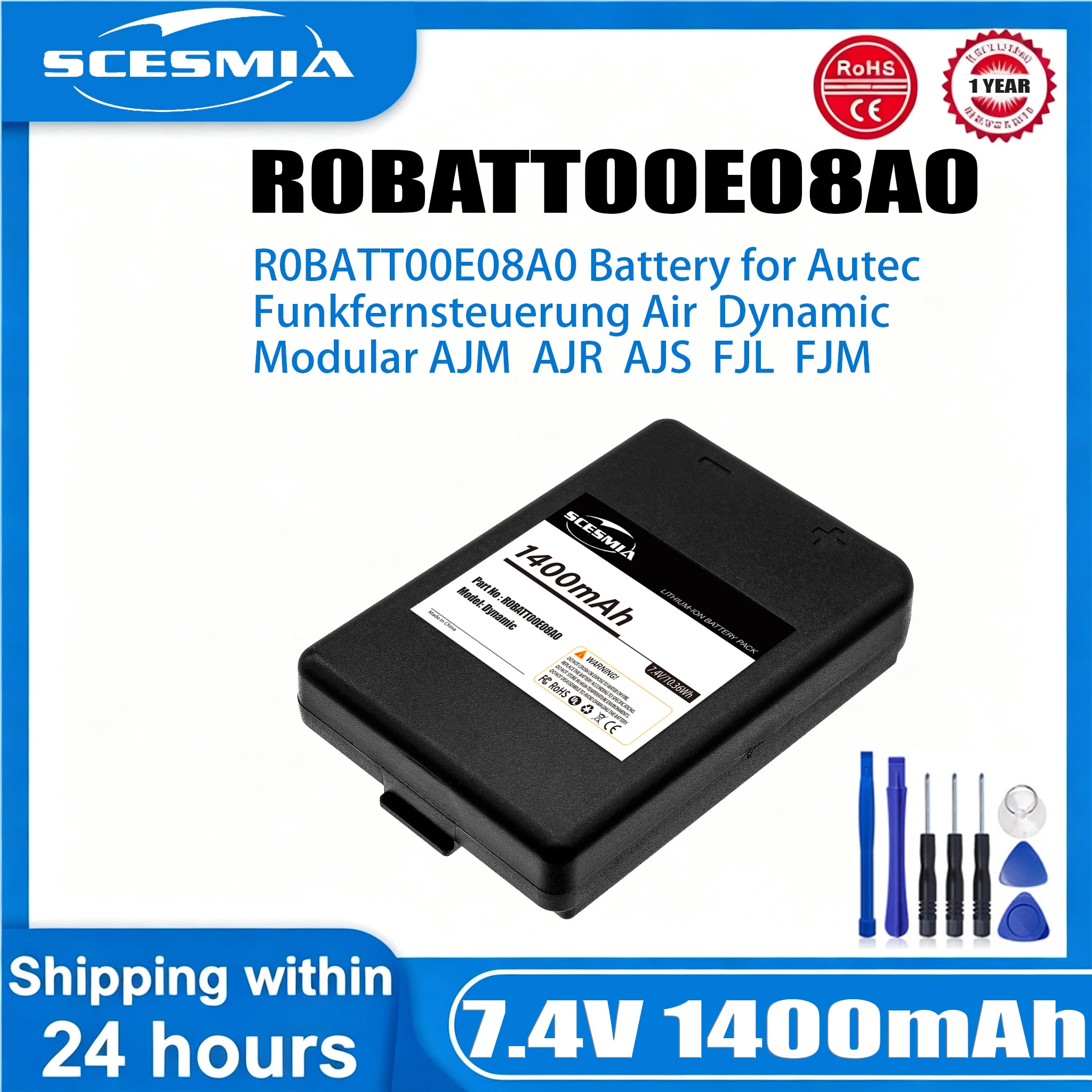 1400mAh Battery For Autec LPM02 R0BATT00E08A0 Funkfernsteuerung Air Dynamic Modular AJM AJR AJS FJL FJM FJR FJS MJ MK