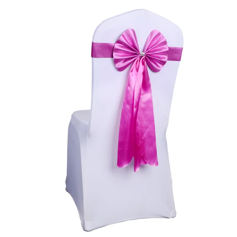 10 Pcs Chair Sashes Bodas Knot Satin Ribbon Bow Belt Tie For Birthday Party Events Country Wedding Decor Supplies