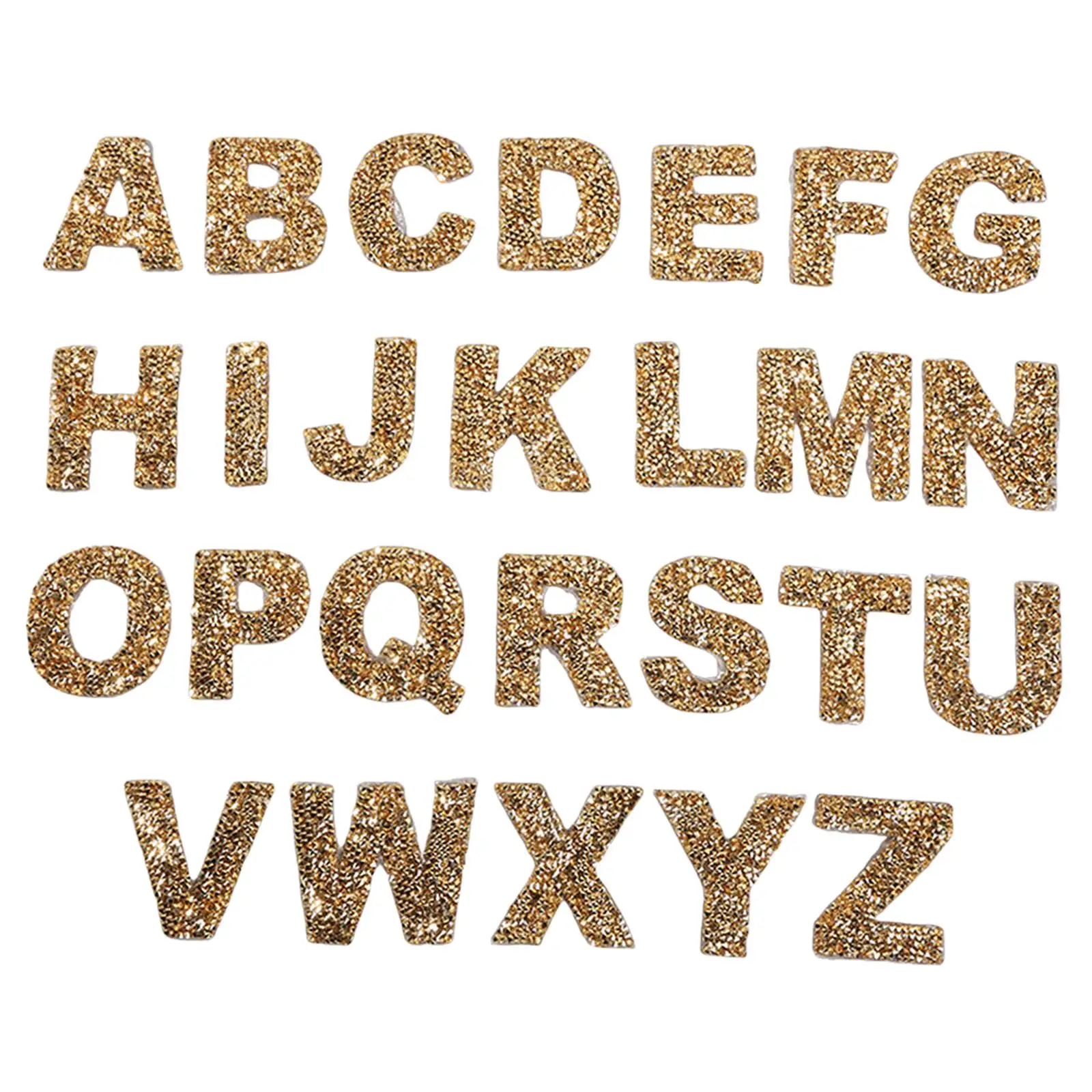 Embroidered Letters Alphabet Appliques Sparkly Rhinesnes Badge for DIY Project Hats Fabric Crafts Decoration