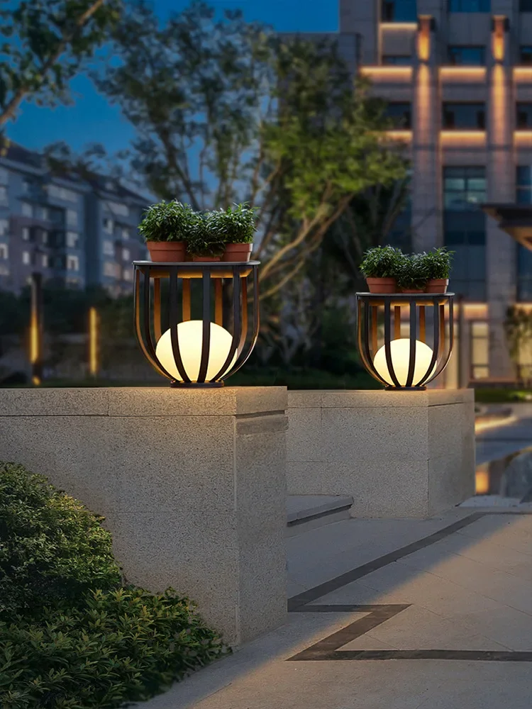 ضوء عمود حامل الزهور مقاوم للماء، ضوء عمود الباب، رأس الحائط الحديث