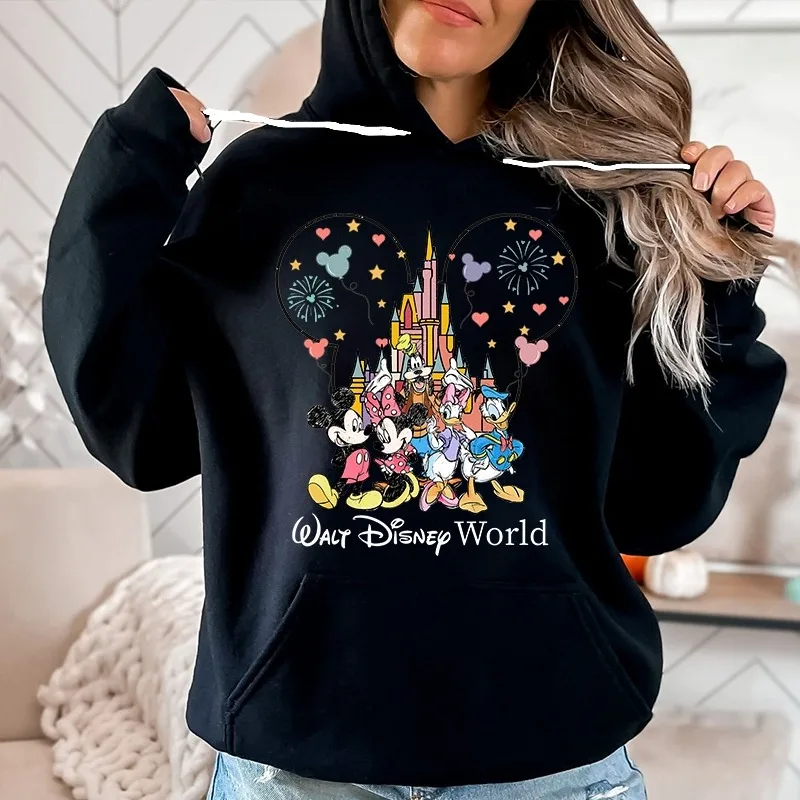 2025 جديد المنزل الوالدين والطفل الزي ميكي ثلاثية الأبعاد مطبوعة زوجين عادية التجفيف السريع مقنعين البلوز