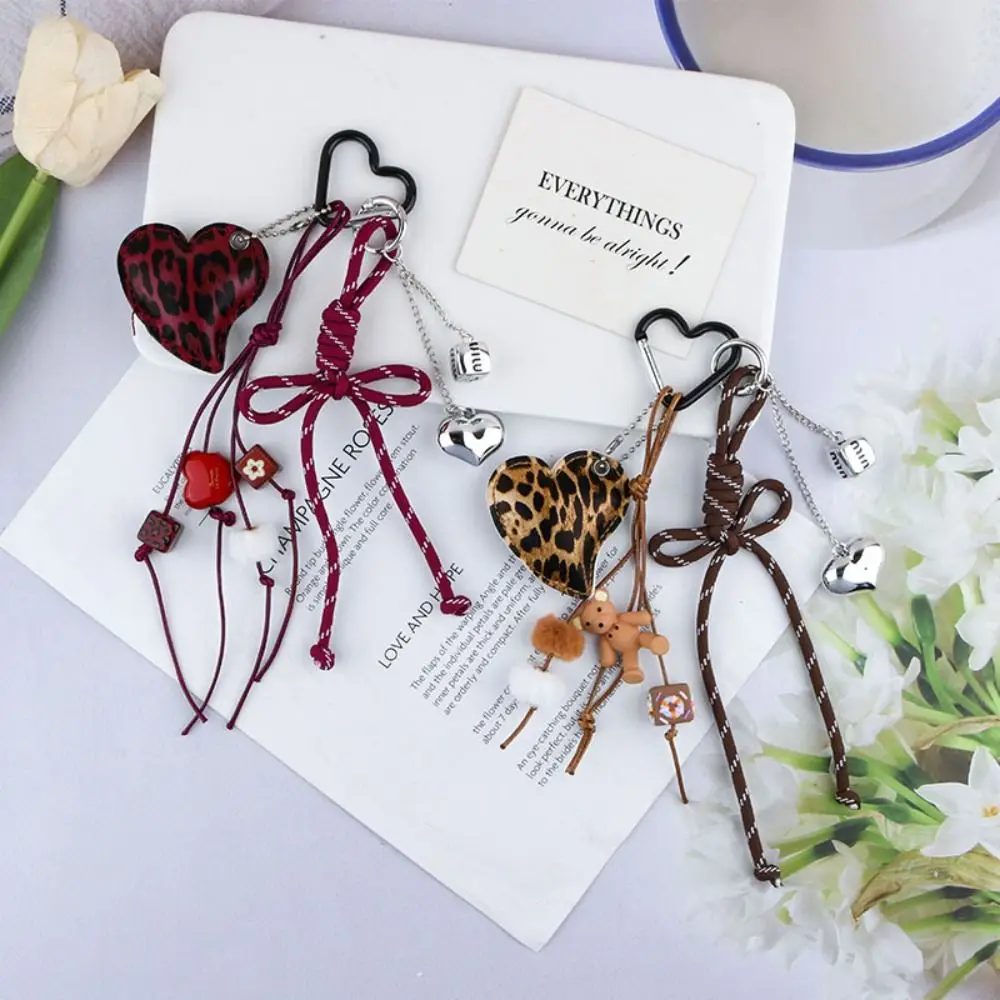 Cute Heart Purse Hanging Pendants Bow Hanmade Rope Keychain Bag Pendants