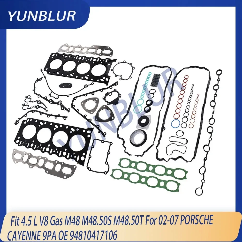 Motorteile Zylinderkopf Kompletter Dichtungssatz Passend für 4,5 L V8 Benzin M48 M48.50S M48.50T Für 02-07 PORSCHE CAYENNE 9PA OE 94810417106