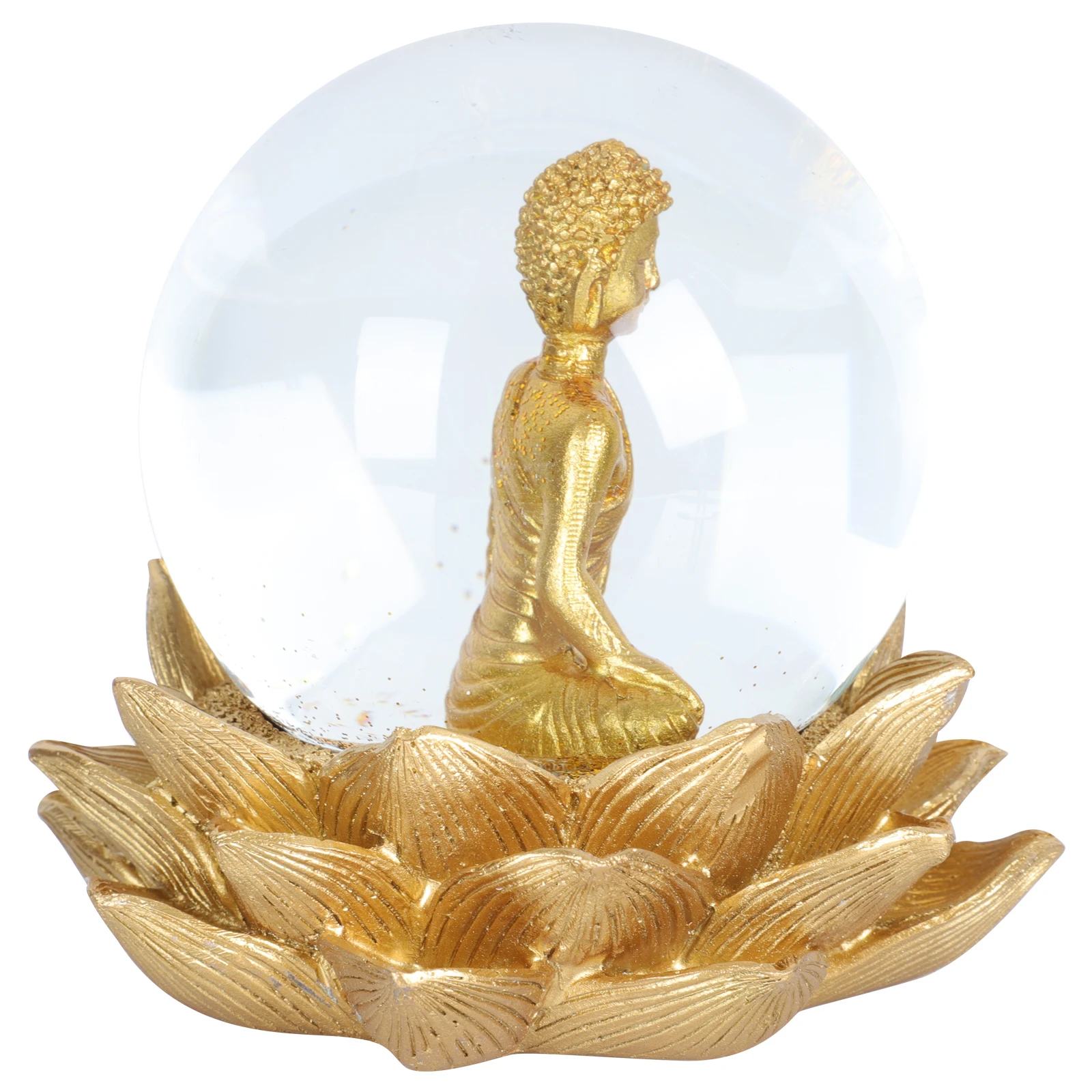 Buddha Statue Creative Glass Dome Figurine Premium Resin Buddha Statue nament Material Festive Souvenirs New House Decor
