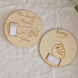 Personalized Wooden Birth Stats Plaque Hospital Bracelet Keepsake Bracelet birth memories