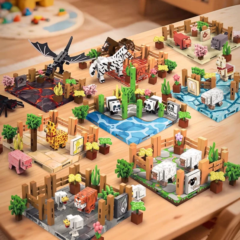 Juguetes STEM Zoo Mine World, juegos de construcción de cubos magnéticos, bloques de construcción magnéticos, juguetes DIY, regalos creativos de cumpleaños para niños