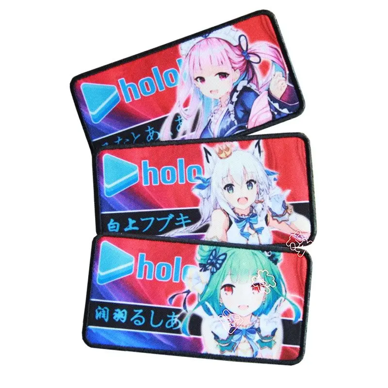 Hololive Vtuber Shirakami Fubuki Minato Aqua Anime Armband Patch Cosplay Backpack Applique Decoration Patches Clothing