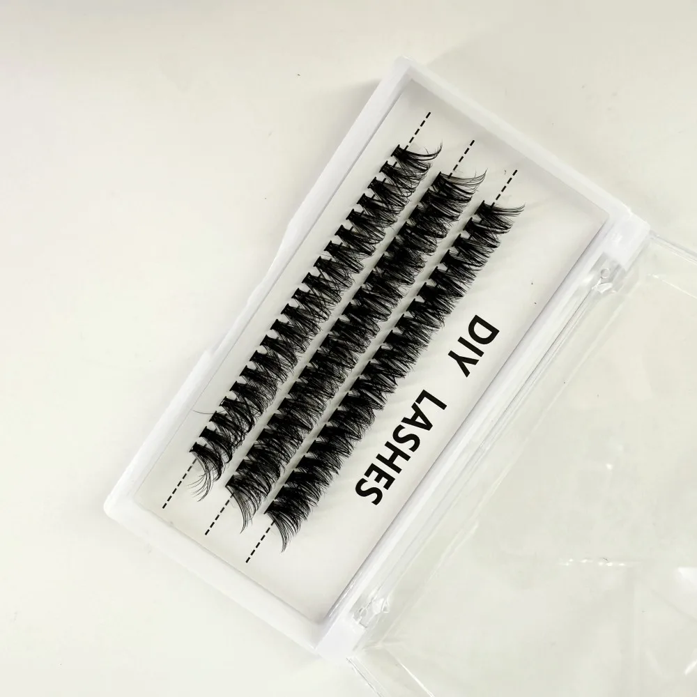 工場価格 3列まつげクラスタートレイ 卸売 DIYまつげブック ヴィーガン プライベートラベル セグメントDIYまつげ