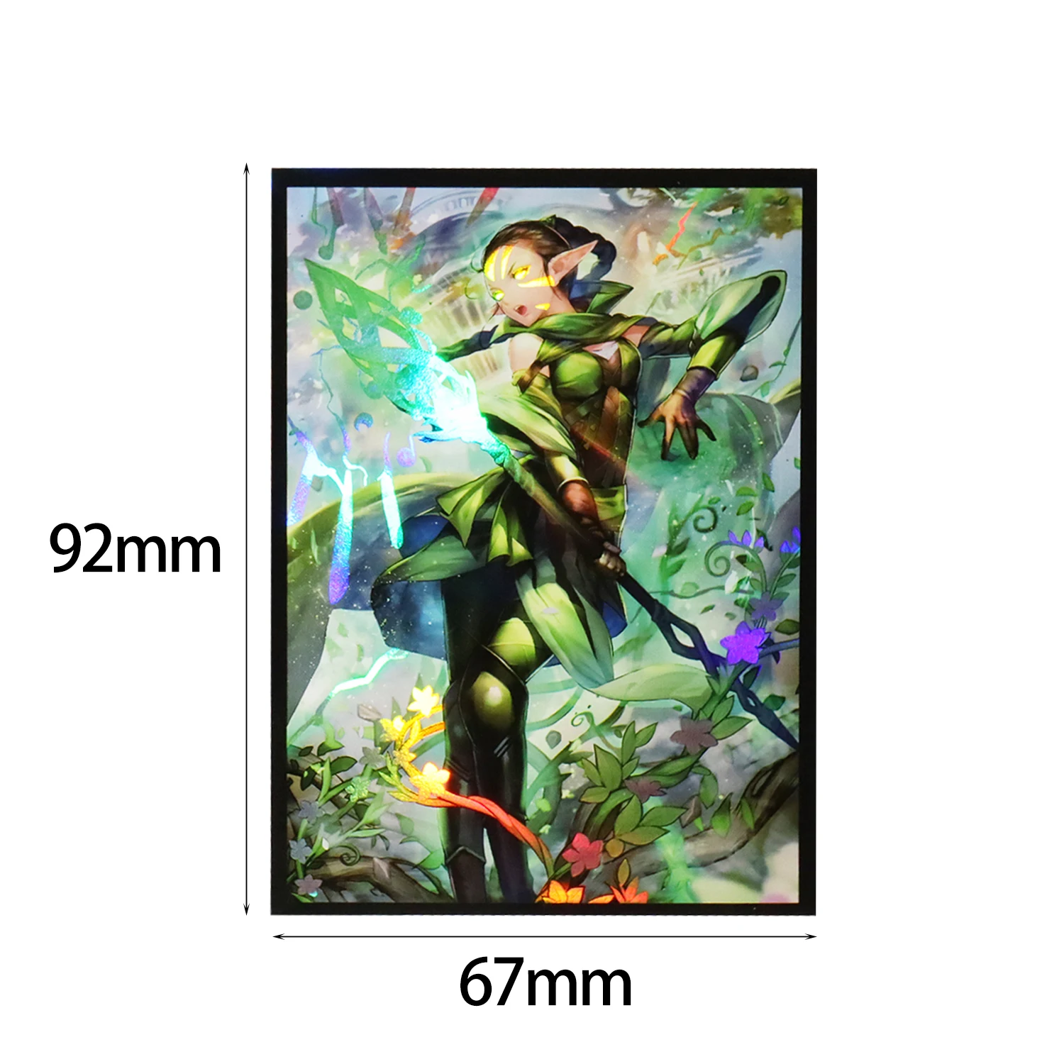 Holographic Anime Card Sleeves MTG Nissa Standard Size Card Sleeve Trading Card Protectors for 67x92mm Standard Size Foil Pocket